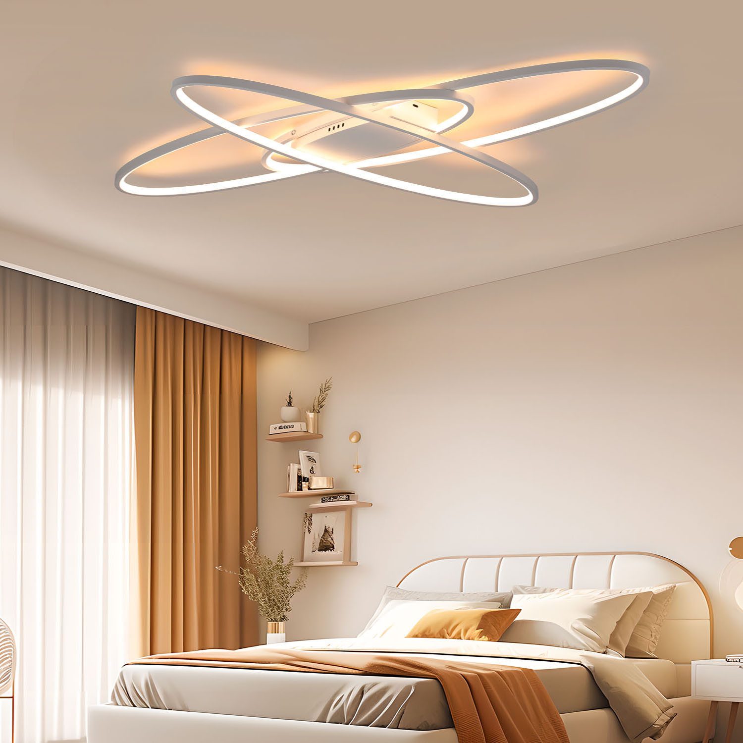 oyajia Deckenleuchten Oval LED Deckenlampe 85cm, günstig online kaufen