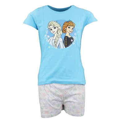 Disney Frozen Schlafanzug Die Eiskönigin Elsa und Anna Mädchen Kinder Pyjama Gr. 104 bis 134, Baumwolle