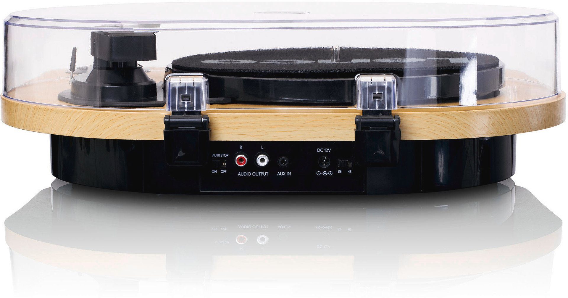 Lenco LS-40WD Plattenspieler Lautsprechern int. mit Holz Plattenspieler (Riemenantrieb)