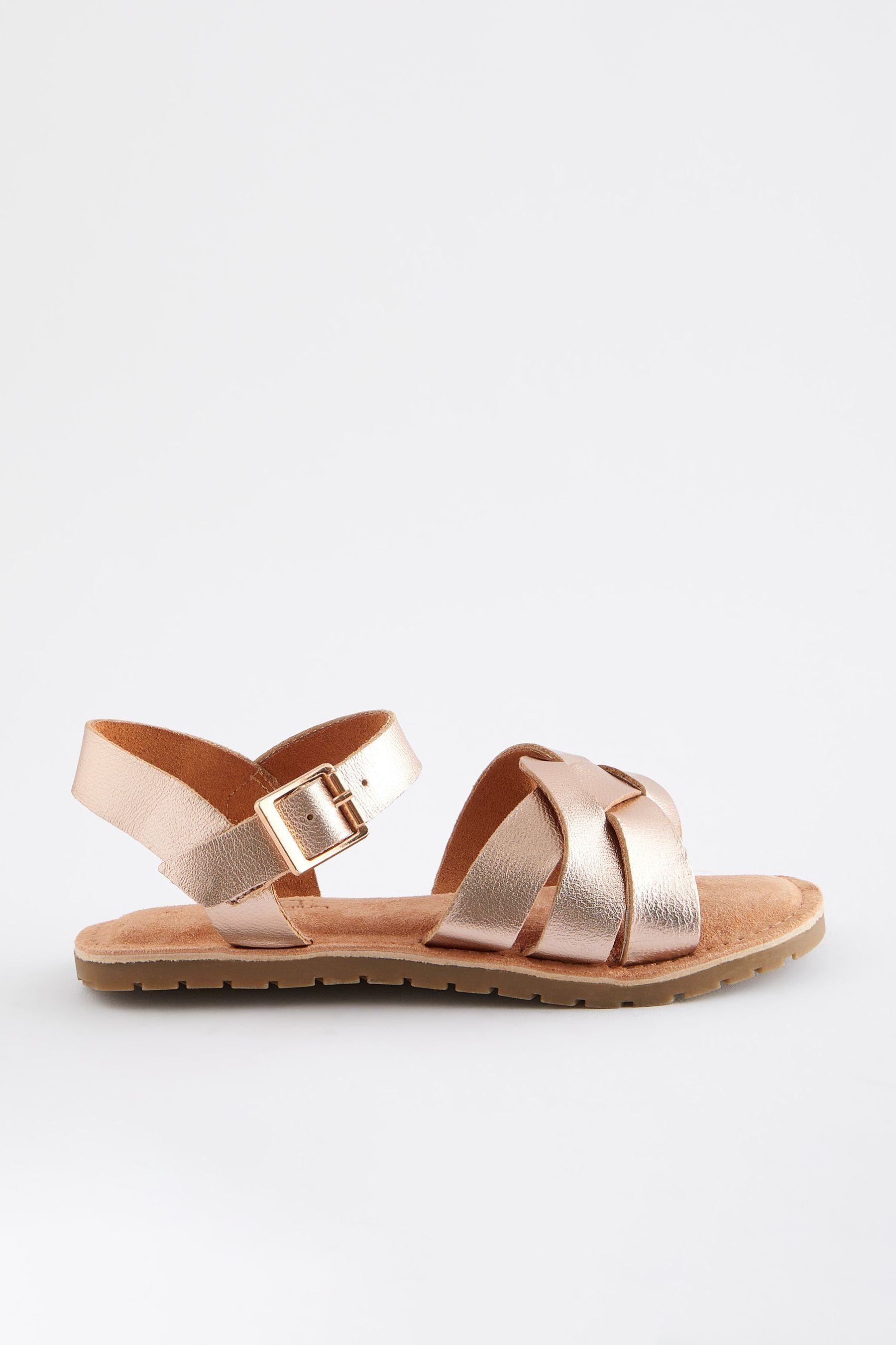 Next Ledersandalen im Webdesign Sandale (1-tlg) Rose Gold