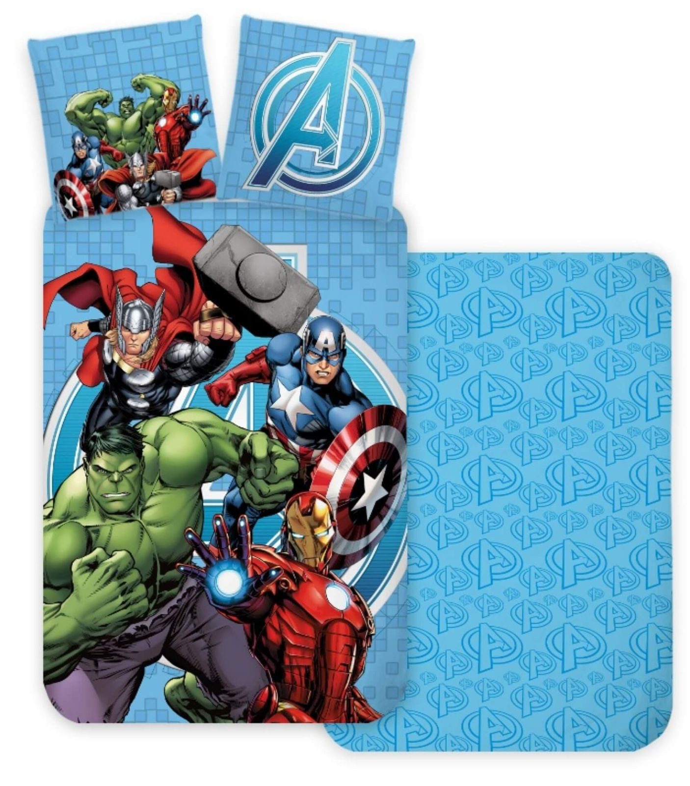 BrandMac Bettwäsche Marvel Avengers - 2 x Bettwäsche-Set Doppelpack, 135x200 & 80x80, Baumwolle, 100% Baumwolle