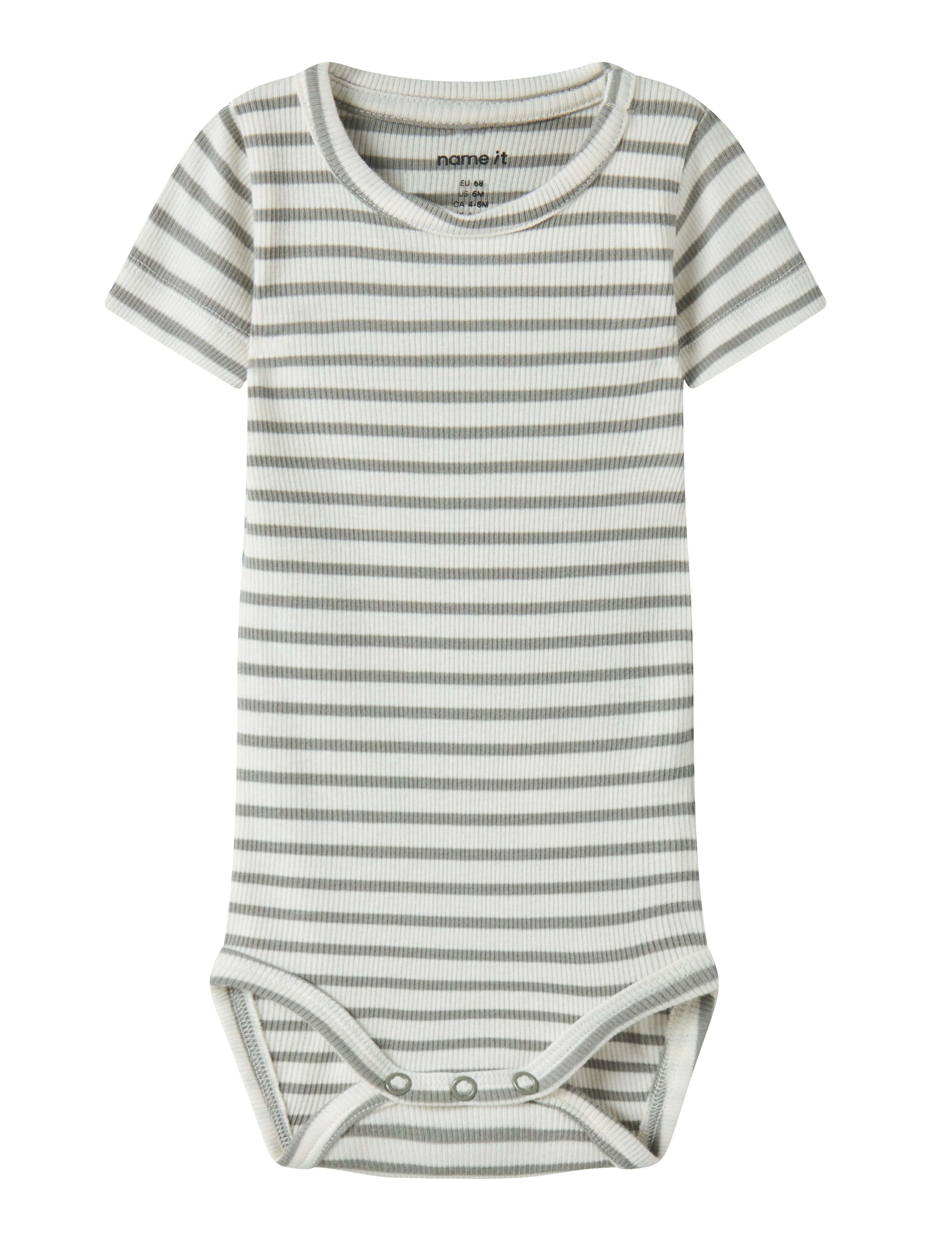 Name It Kurzarmbody NBNBANI SS BODY NOOS Baumwollmischung, Jersey Rippqualität