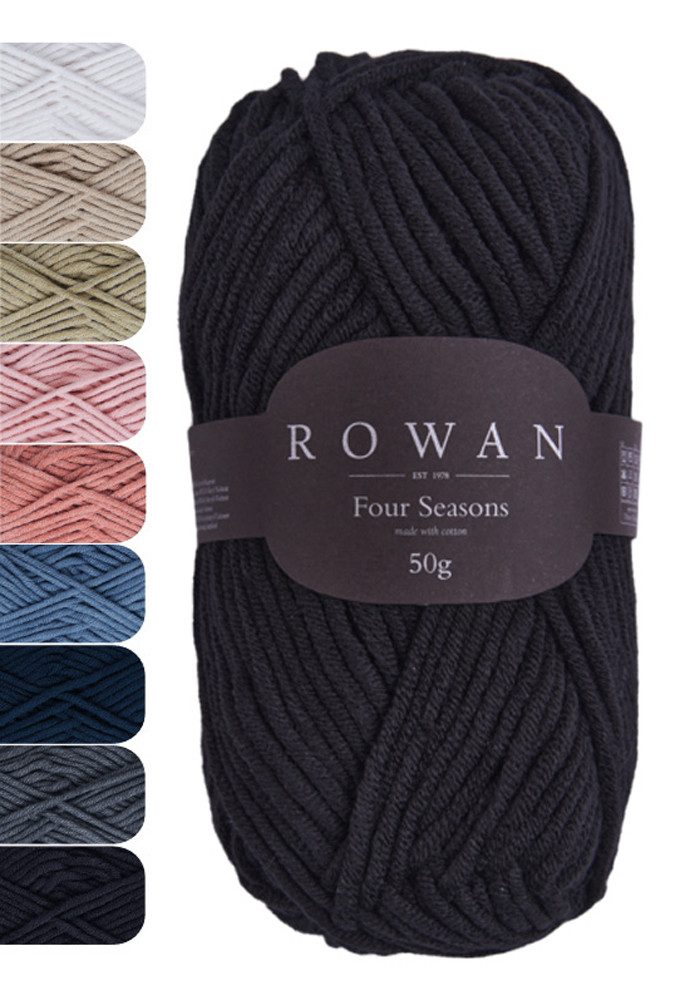 Rowan Four Seasons Wolle zum stricken und häkeln, 50g Häkelwolle, 75,00 m (weiches Strickgarn mit Baumwolle, Strickwolle, Handstrickgarn, Sommerwolle), Ganzjahresgarn, Wolle ohne Schurwolle