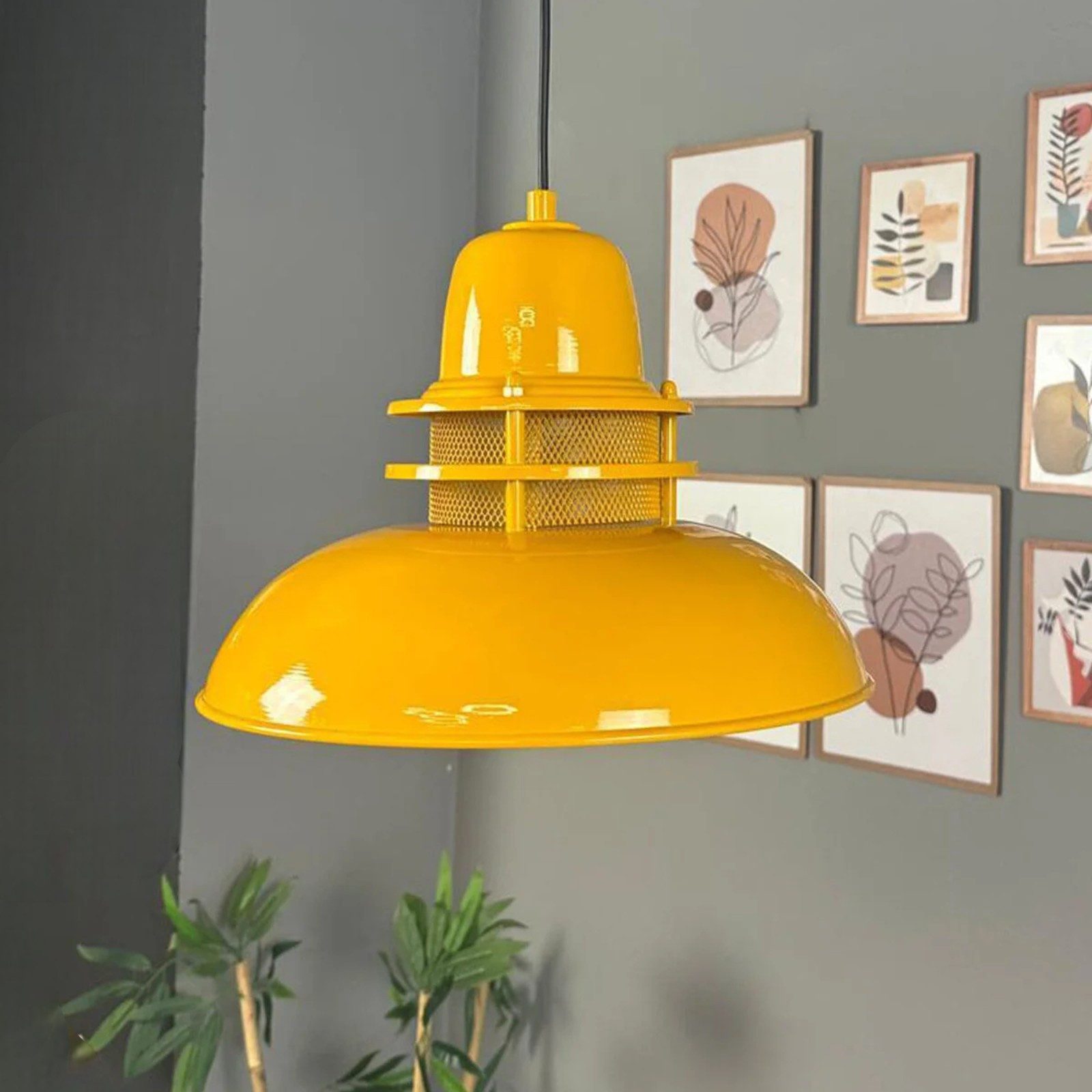 Bamyum Pendelleuchte Bamyum Hängelampe Metall Ø34 cm E27 Retro Lampe, ohne Leuchtmittel – Bild 2 von 5