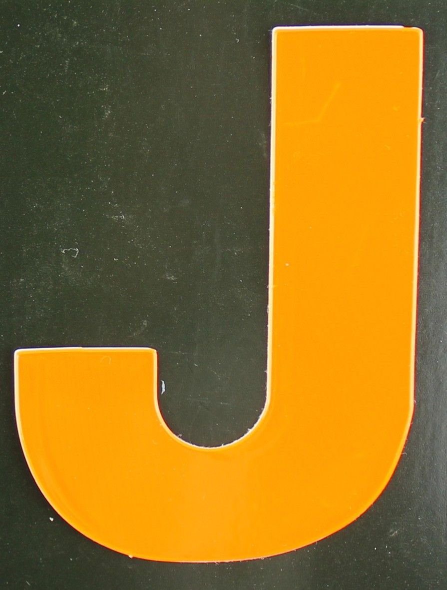 J orange Reflektierender Klebebuchstabe J Conacord Aco Hausnummer