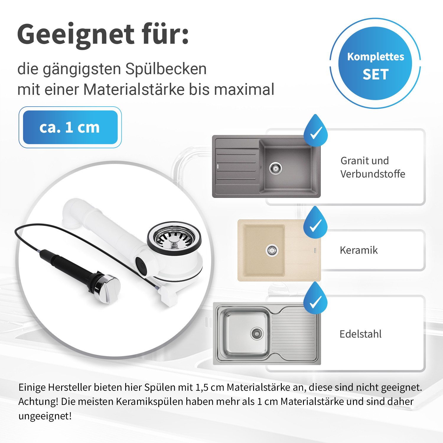 AQUADE Siebventil Siebkorb-Exzenterventil 3½" Ø 114mm, mit Drehbetätigung und Raumschaffer mit Anschluss 1“ für Überlauf