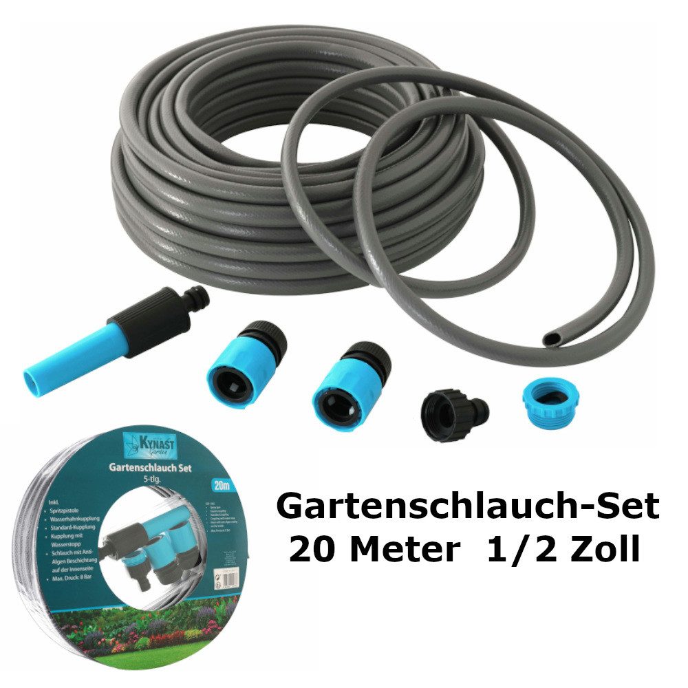 Expo Börse Gartenschlauch Gartenschlauch 20 Meter mit Zubehör 5-teilig Wasserschlauch 1/2"
