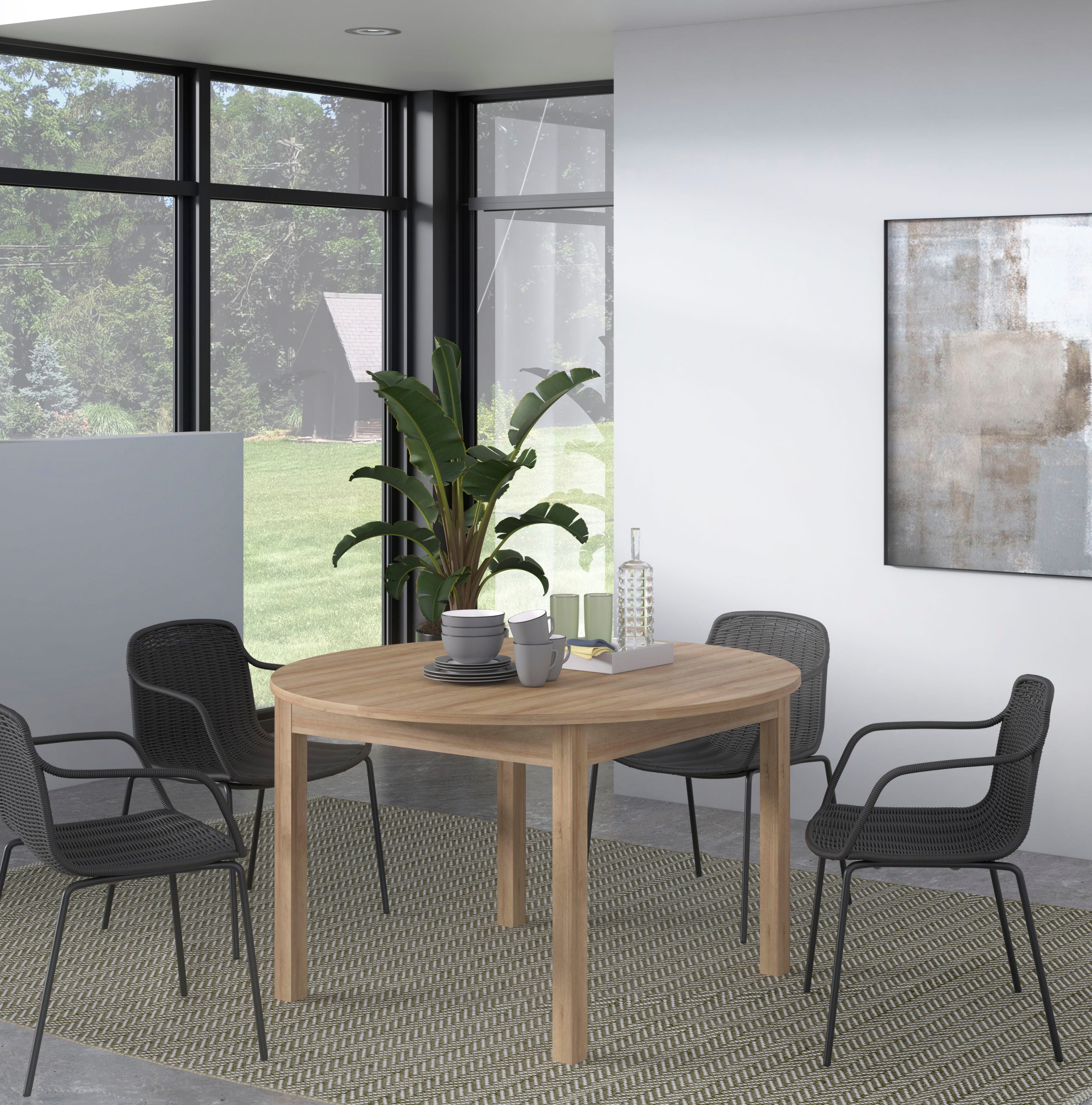 FORTE Esstisch Attention, Esstisch, rund, ausziehbar, Einlegeplatte innenli günstig online kaufen