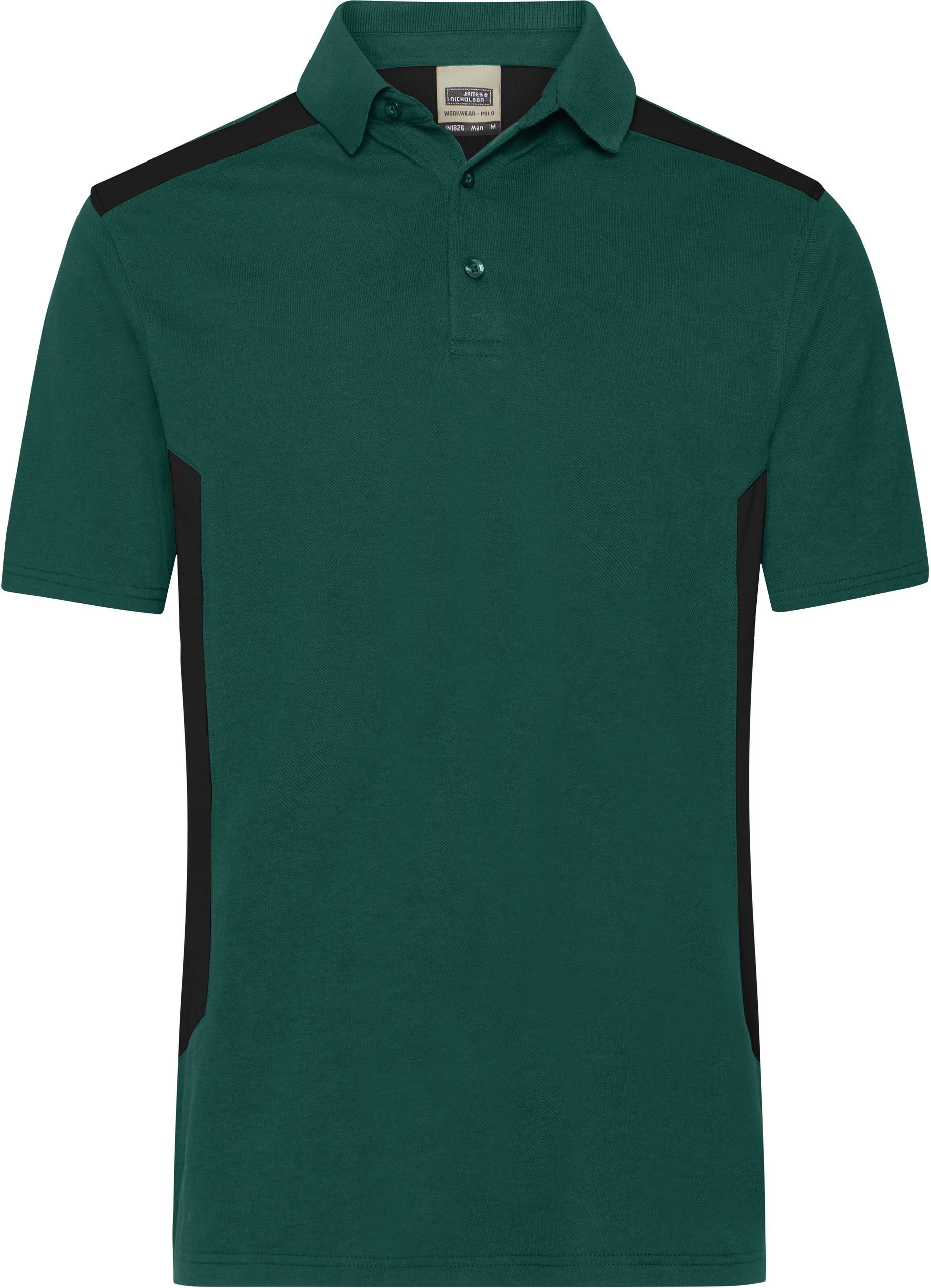 James & Nicholson Poloshirt Herren Workwear Polo - Strong dark green/black