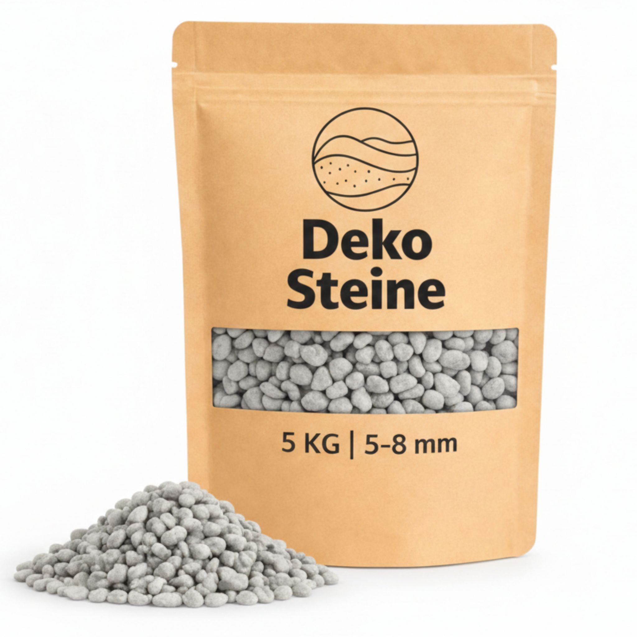matches21 HOME & HOBBY Deko-Granulate Deko-Steine 5 KG hellgrau Ø 5-8 mm Vasen Glas-Füllung Streudeko, (1 St), Farbiges Deko-Granulat als bunte Tischdeko Hochzeitsdeko