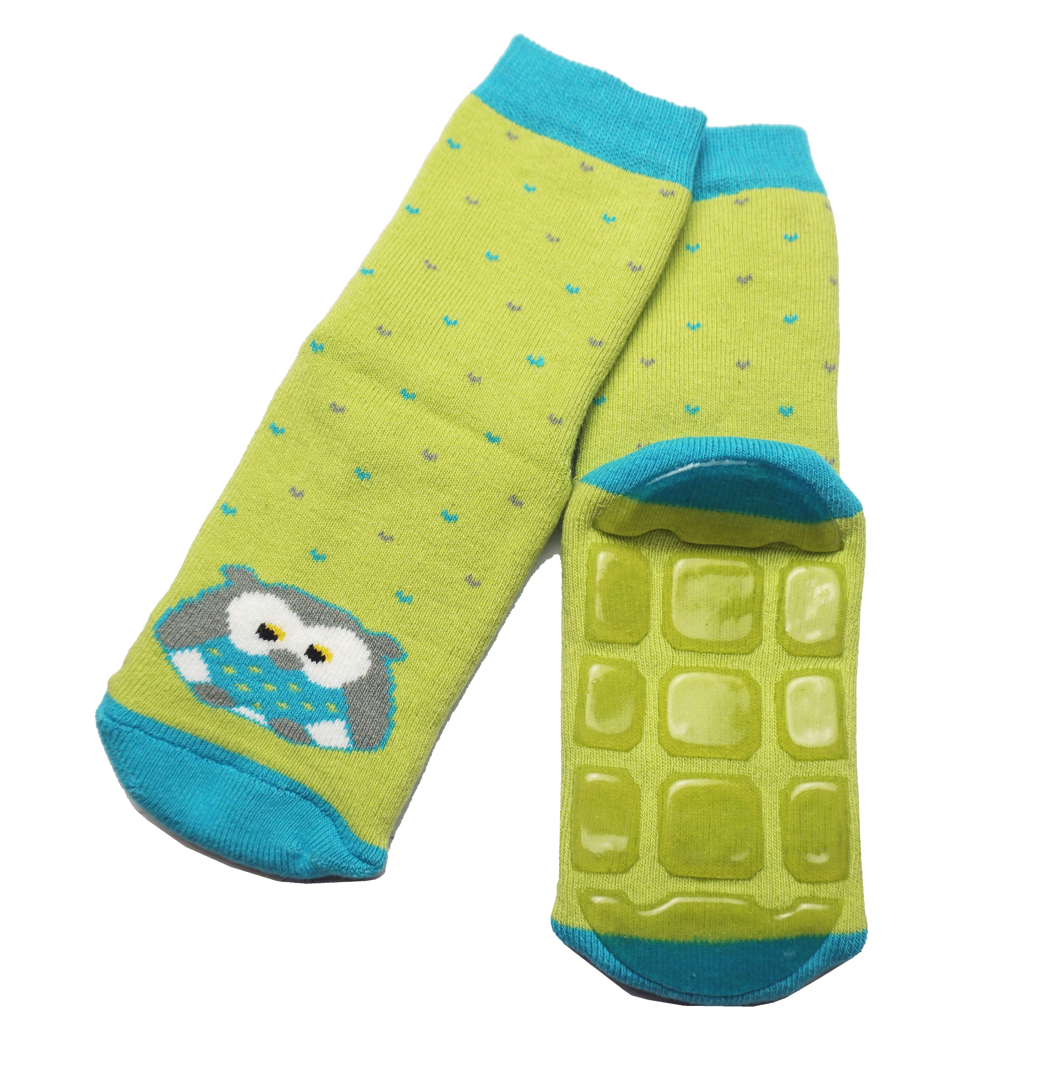 WERI SPEZIALS Strumpfhersteller GmbH ABS-Socken Kinder ABS-Socken  Stoppersocken >>Weise Eule<< aus Baumwolle mit Frottee