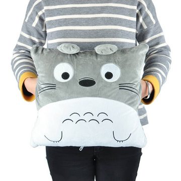 GalaxyCat Dekokissen Flauschige Decke und Kissen für Totoro Fans, Totoro Set mit Kissen und Kuscheldecke