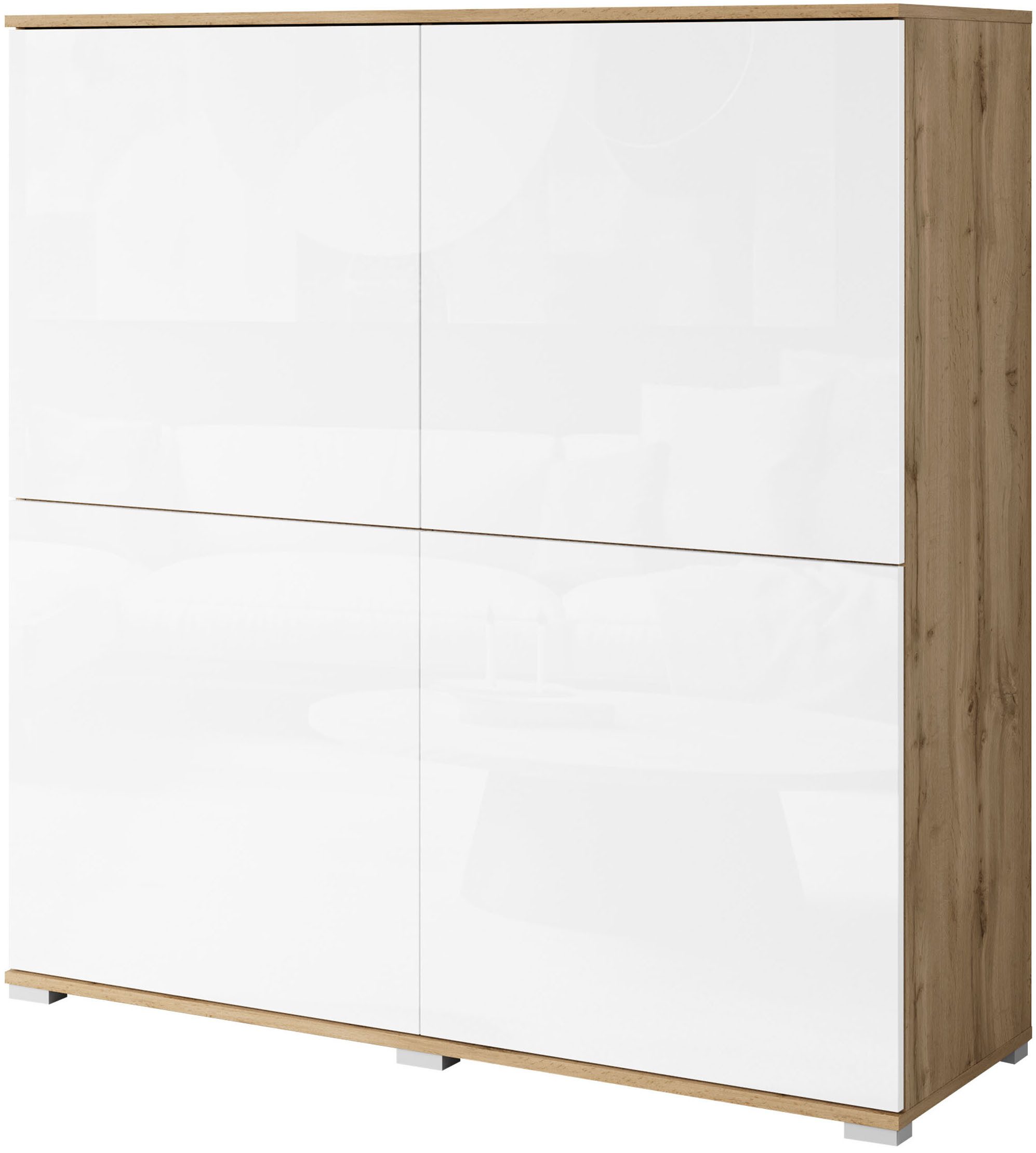 INOSIGN Highboard Kenia, moderne grifflose Hochkommode mit 4 Türen, Breite günstig online kaufen