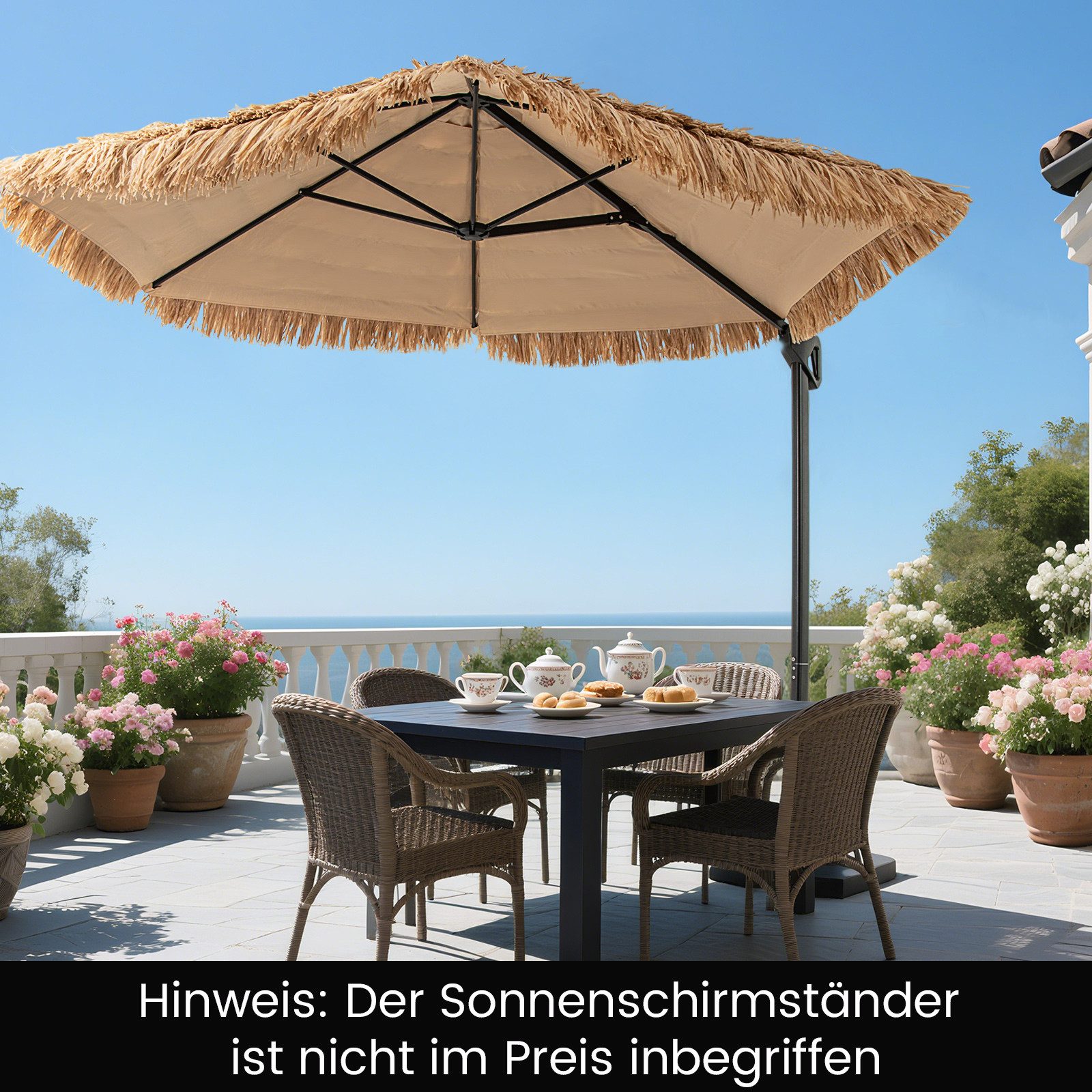 COSTWAY Ampelschirm, Sonnenschirm 283cm Wasserdicht mit günstig online kaufen