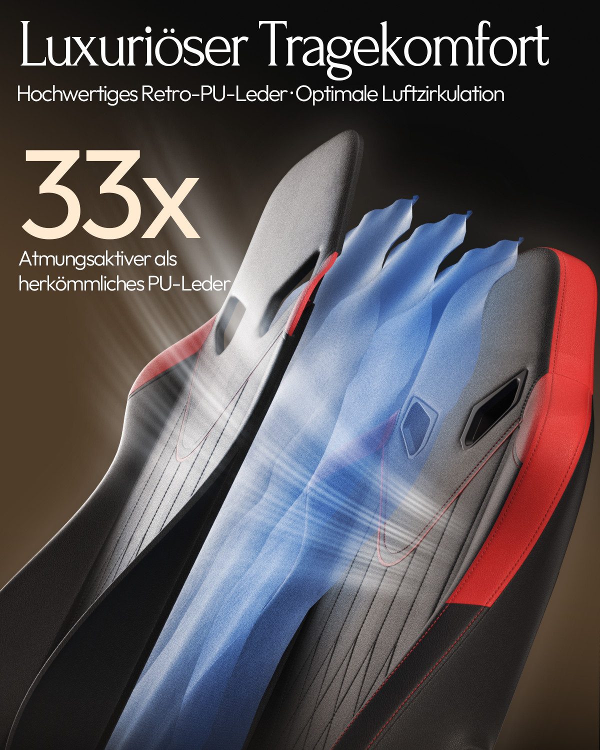 Dowinx Gaming-Stuhl mit Massagefunktion, Ergonomisch Gaming Sessel mit Lendenwirbelstütze (Packung), Gaming Chair bis 135 kg Höhenverstellbar für Erwachsene