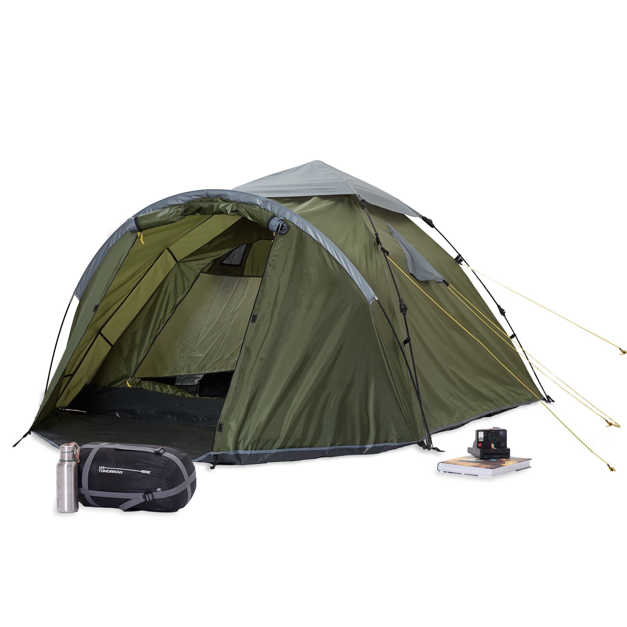 Campingzelt Wurfzelt Camping Camouflage Trekking 2-3 Mann Wasserdicht Außen Zelt 