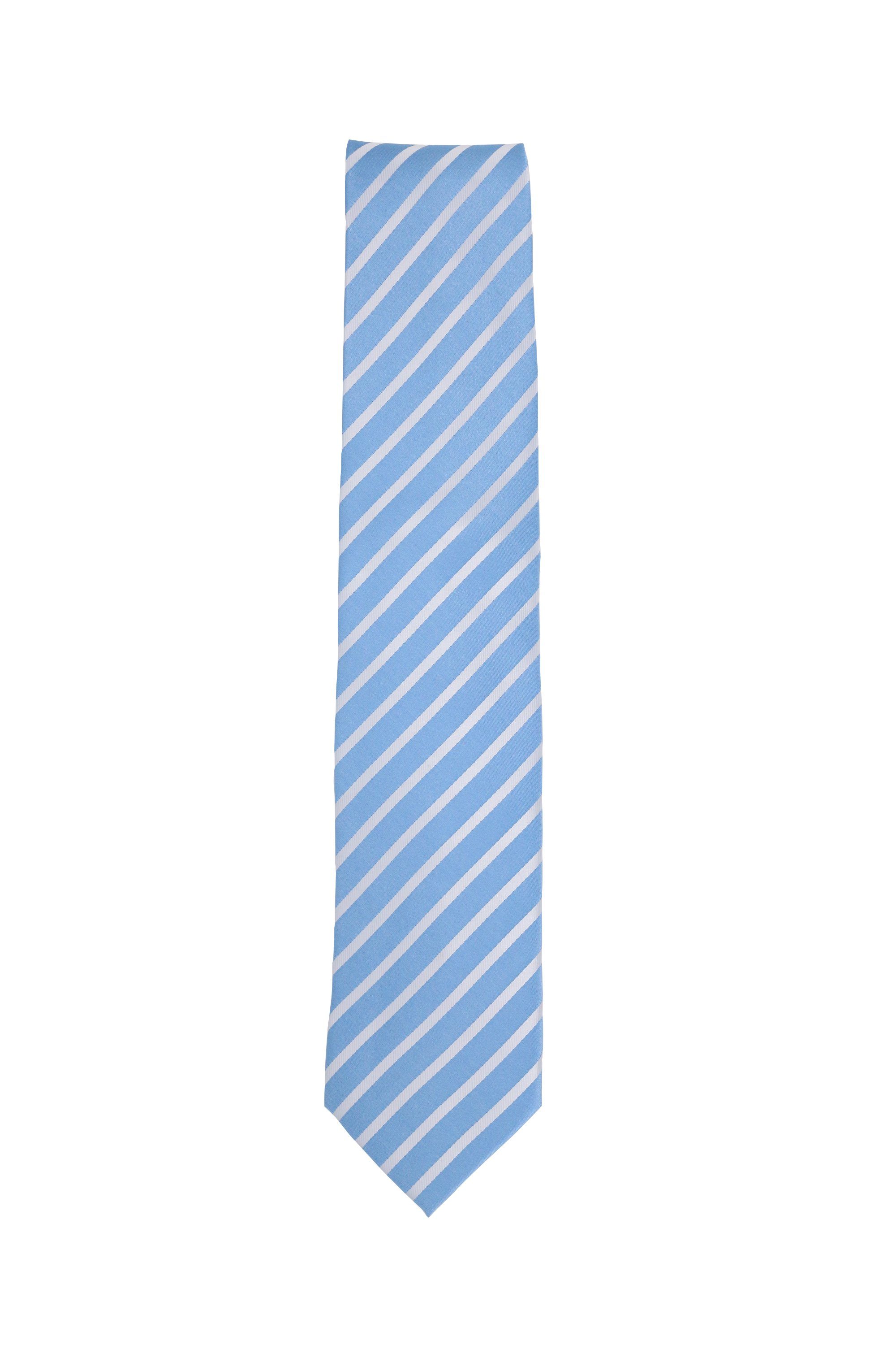8cm Krawatte Männer Farini - Weiß Blautöne (8cm), Sky Fabio Swedish - Breit Schlips Blau in Blue/Eastern (ohne Herren Blaue Gestreift) verschiedene Streifen Box, Krawatte