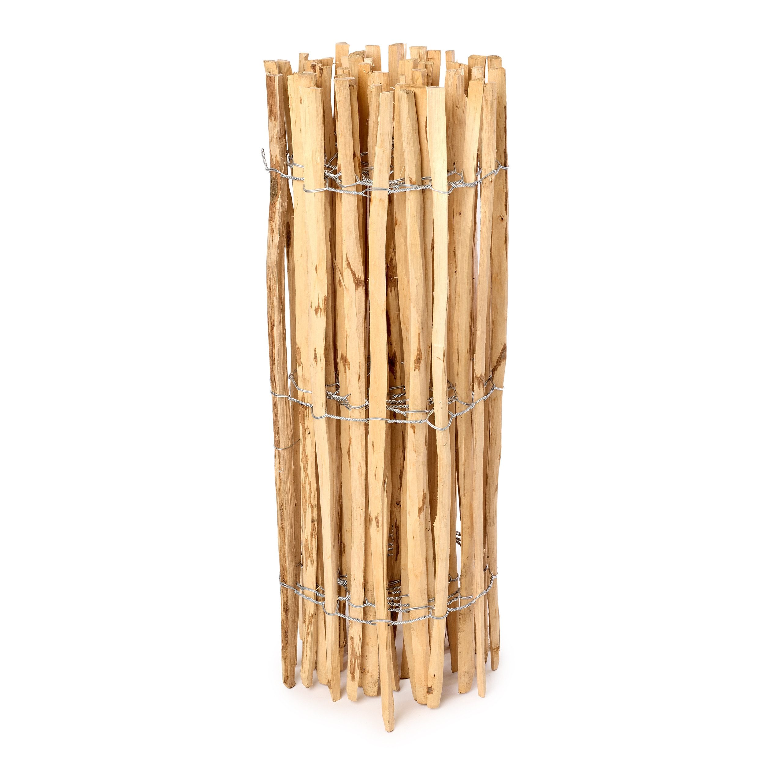 Garronda Zaun Staketenzaun 100cm x 5m zum Stecken aus Holz Lattenweite 7-8cm GD-0079, Holz