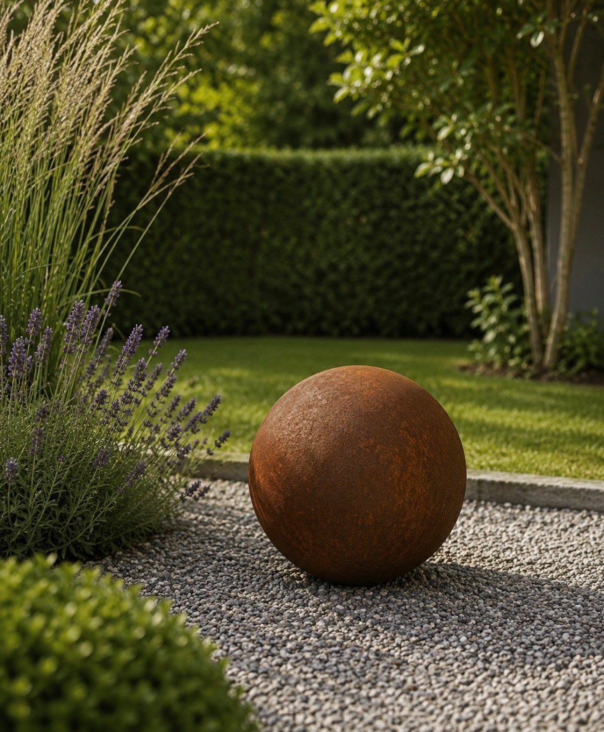 Seyila Home Dekokugel Dekorative Rostkugel für Garten und Terrasse, Metall Gartendeko, Edelrost Optik / versch. Größen