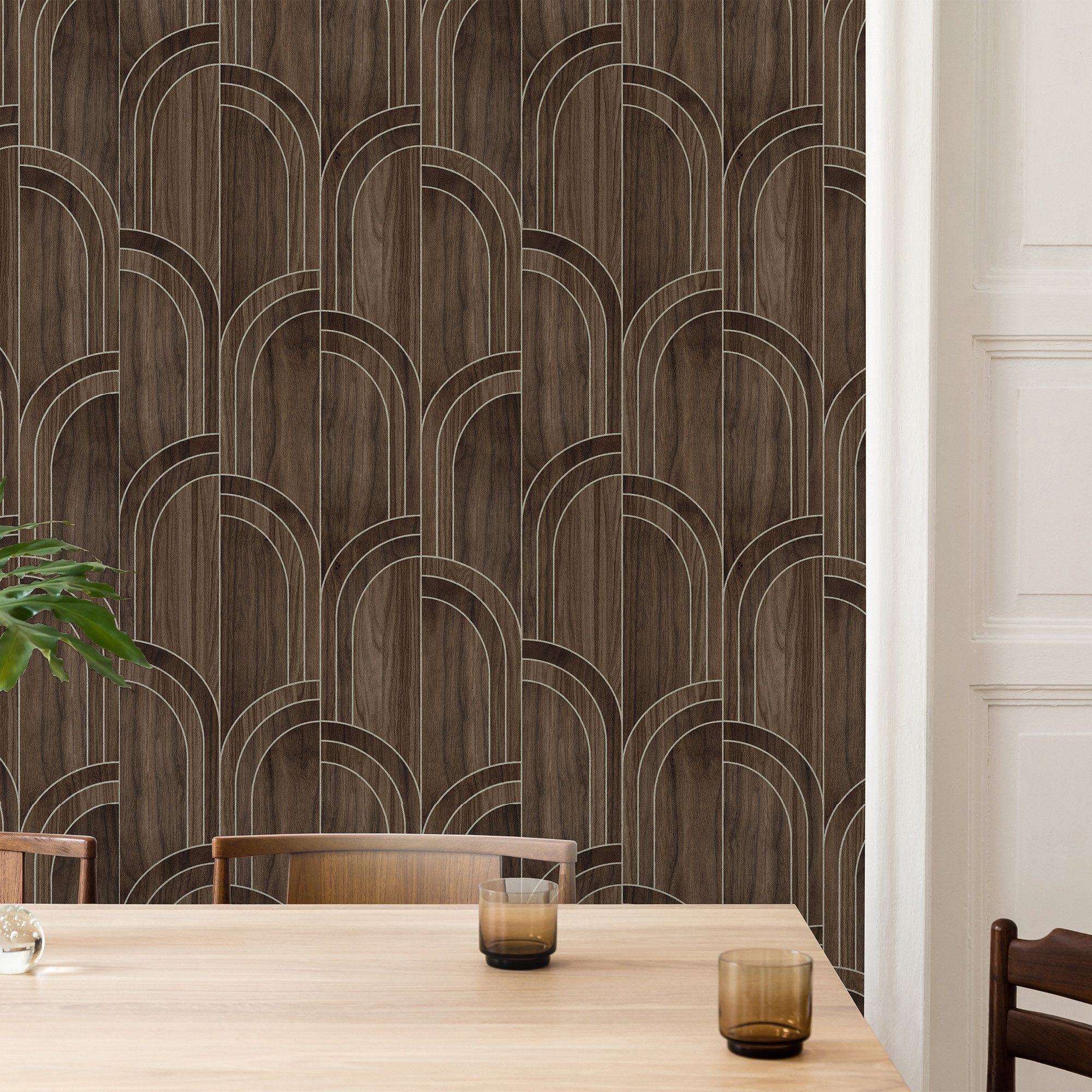 Sublime Vliestapete MODELLA WOOD WALNUT, geprägt, Holz, (1 St), Design Tapeten