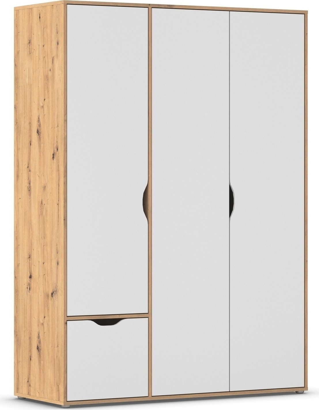 rauch Drehtürenschrank Kleiderschrank Schrank Garderobe Wäscheschrank NARAI mit Schubladen (in 3 verschiedenen Ausstattungen BASIC/CLASSIC/PREMIUM) Griffausfräsungen für eine grifflose Optik TOPSELLER MADE IN GERMANY