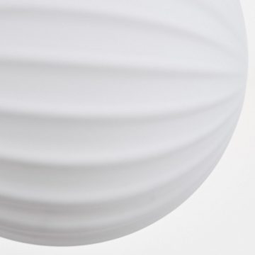 hofstein Deckenleuchte Deckenlampe aus Metall/Riffelglas in Schwarz/Weiß, ohne Leuchtmittel, Leuchte mit Schirmen aus Glas (10 cm), 8 x G9, ohne Leuchtmittel