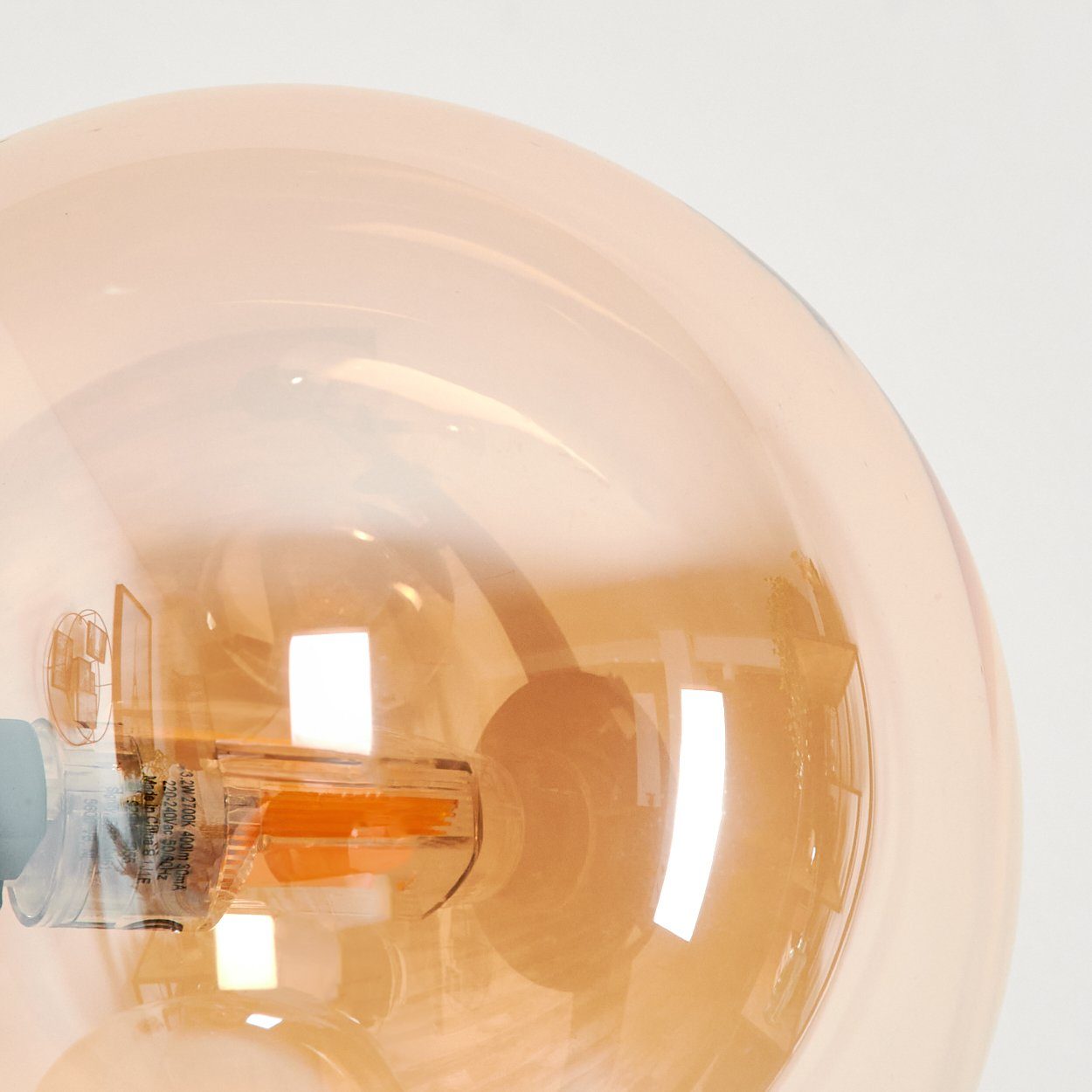 hofstein Stehlampe Schwarz/Bernsteinfarben, Standlampe Glas, G9, Leuchtmittel, in aus Stehlampe 6 ohne Retro-Design Metall/Glas im Leuchtmittel aus ohne x