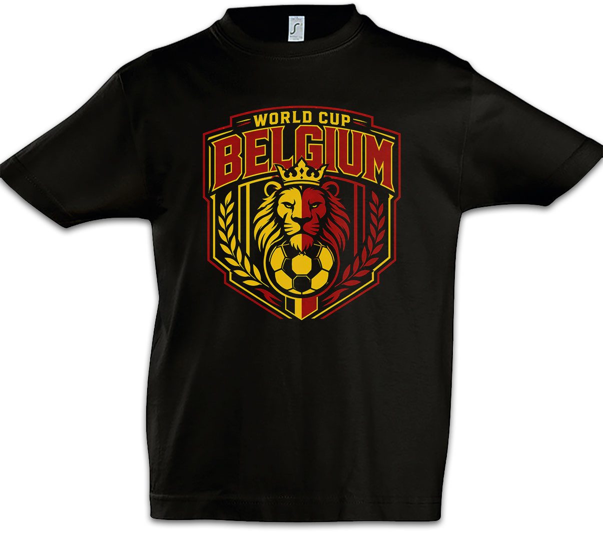 Urban Backwoods Print-Shirt Team Belgium 3 Kinder T-Shirt Belgien WM Belgique Belgie Brüssel (1-tlg) Flandern Wallonie Fußball Soccer
