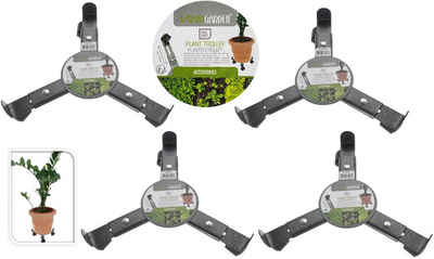 Progarden Pflanzenroller Grau, (4-St), 360° Rollen, Blumenroller, Rollbrett, Metall, bis 50 kg
