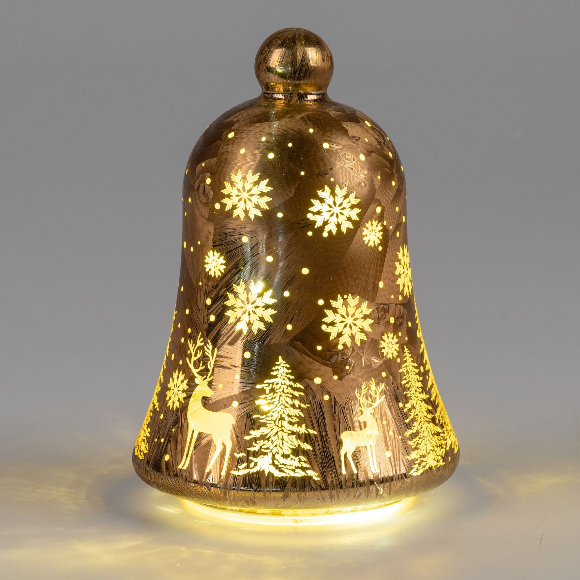 formano Tischleuchte Frosty Winterzeit, LED, Mit Timerfunktion, Braun, Winterwald, H: 18cm