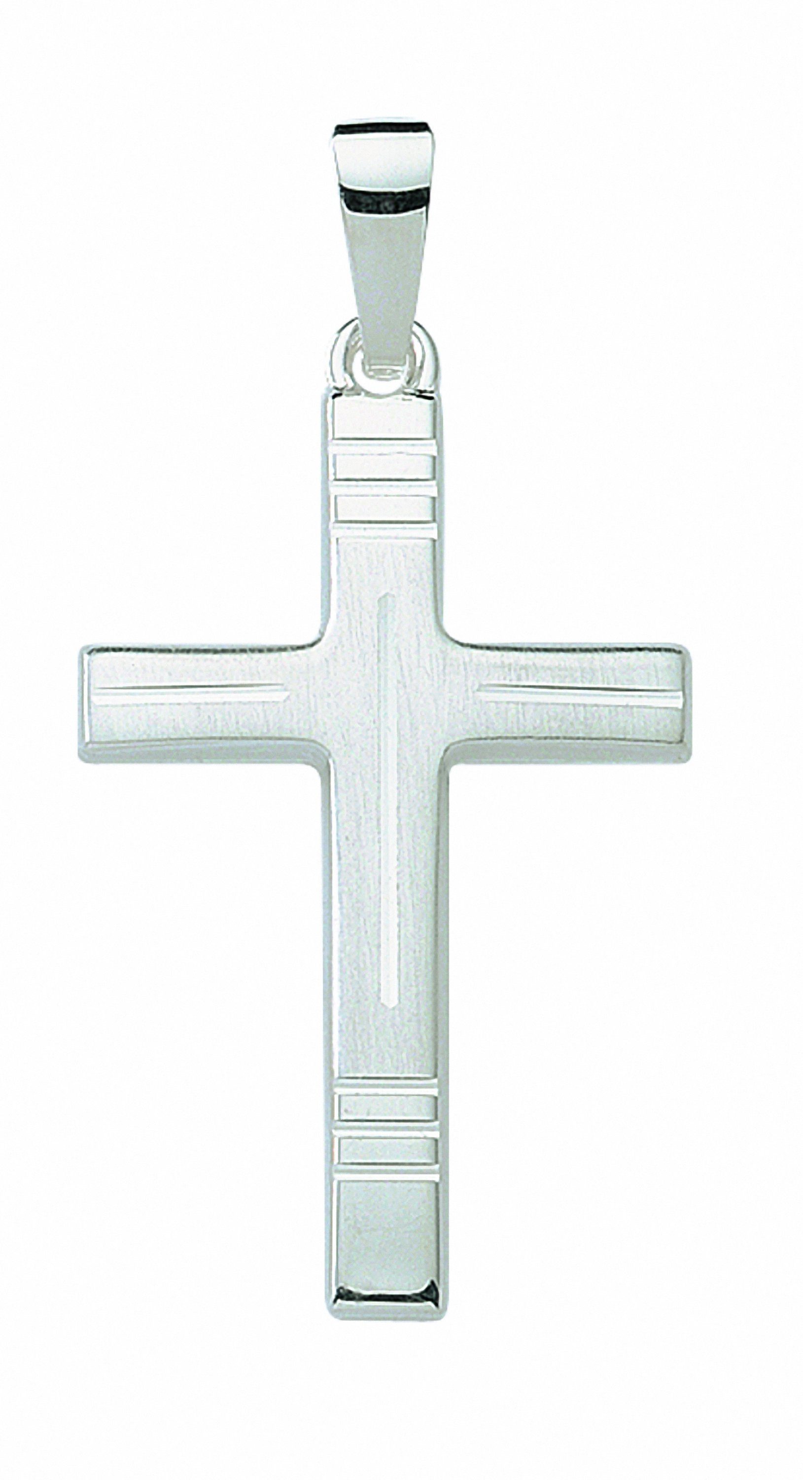 Adelia´s Kette mit Anhänger 925 Silber Kreuz Anhänger, Schmuckset - Set mit  Halskette, Maße des Anhängers - Breite 14,8 mm - Höhe 22,2 mm