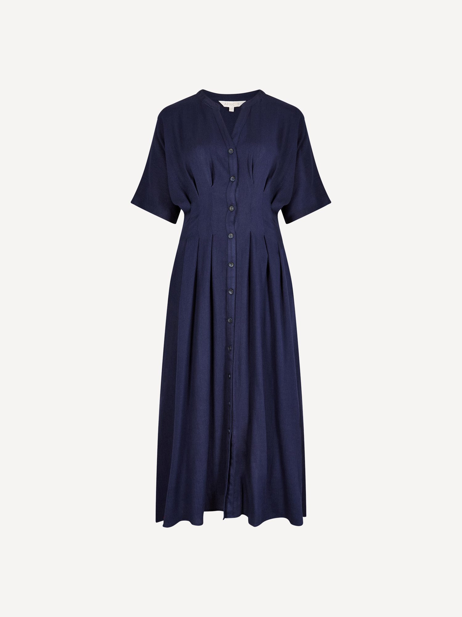 Apricot Midikleid Plissiertes Midikleid Einfarbig – Bild 5 von 5