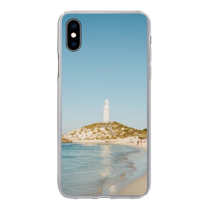 MuchoWow Handyhülle Insel mit Leuchtturm Handyhülle Apple iPhone Xs Max Smartphone-Bumper Print Handy