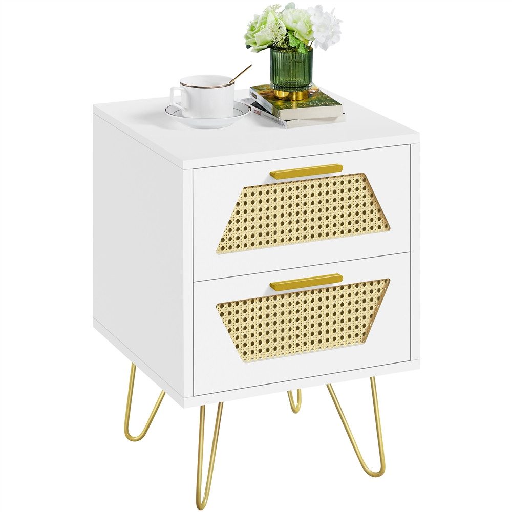 Yaheetech Nachttisch 40x40x55 cm (1-St), Rattan günstig online kaufen