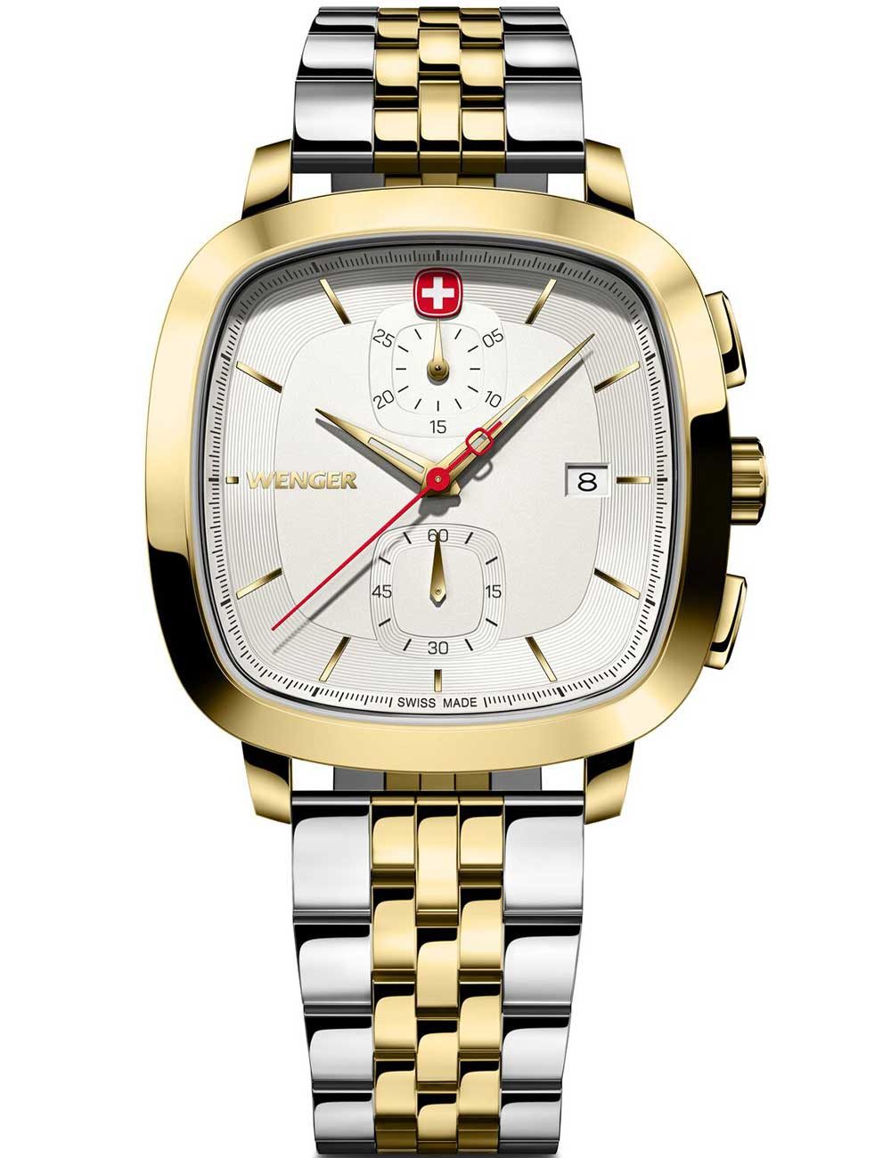 Wenger Quarzuhr Wenger 01.1933.107 Herrenuhr Vintage Classic Chronograph 40mm 5ATM Wenger 01.1933.107 Herrenuhr Vintage Classic Chronograph 40mm 5ATM