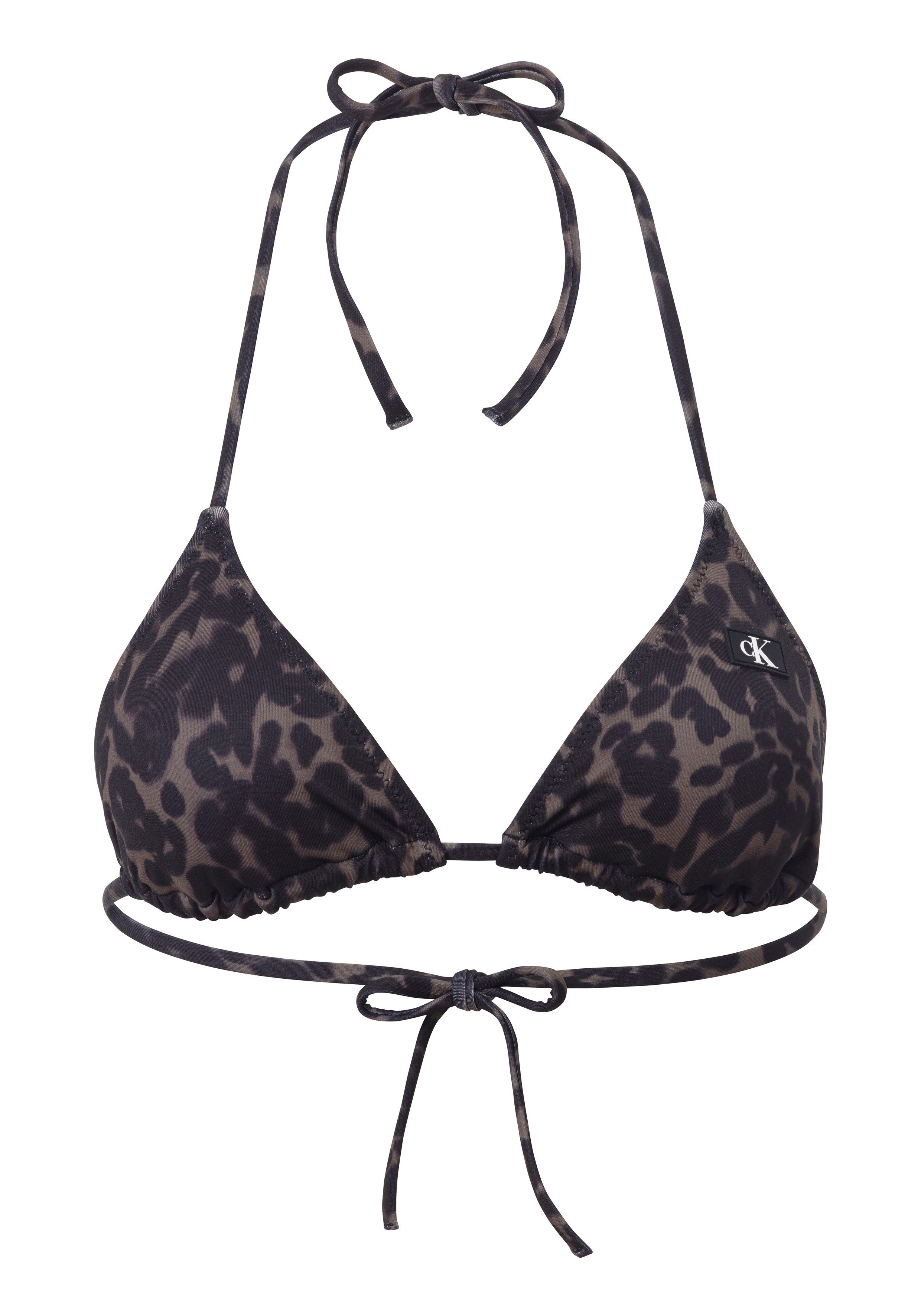 CALVIN KLEIN SWIMWEAR Triangel-Bikini-Top TRIANGLE-RP-PRINT mit Bindeband mehr
