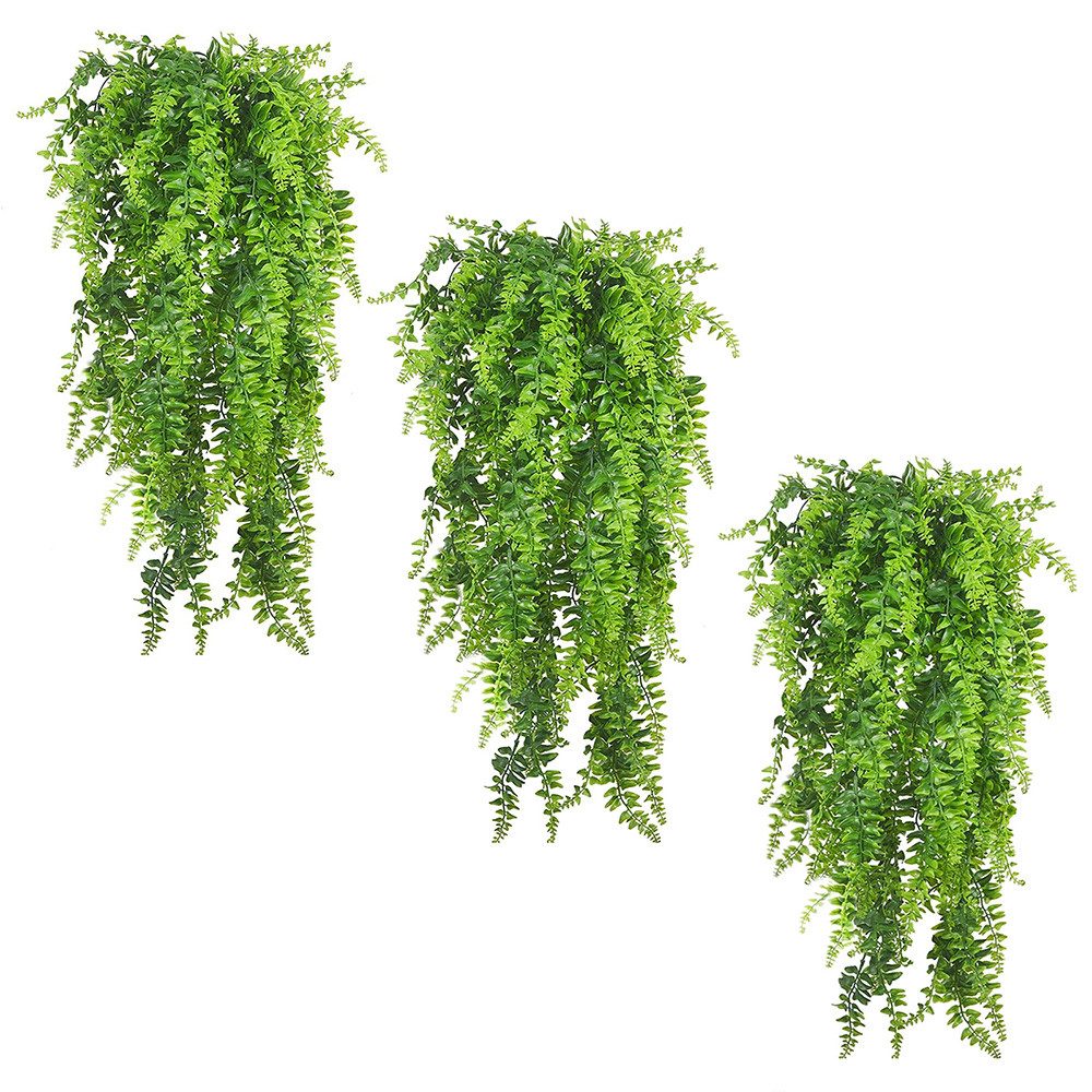 Kunstpflanze 3 PCS Künstliche Hängepflanze, Farn, Efeublätter, Kunststoffde günstig online kaufen
