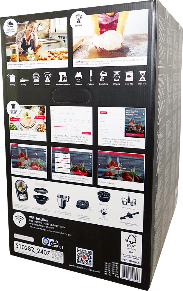 SilverCrest Küchenmaschine mit Kochfunktion Monsieur Cuisine Smart Limited Edition SKMS 1200 Anthrazit, 1200 W, 4,5 l Schüssel, WLAN-Funktion: für monatliche Rezepte-UpdatesII
