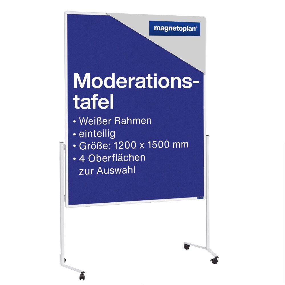 Anzeigetafel Moderationstafel mit Rollen - 120x150cm - Filz (beidseitig)