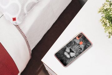 MuchoWow Handyhülle Persischer Löwe auf schwarzem Hintergrund, Handyhülle Samsung Galaxy A20e, Smartphone-Bumper, Print, Handy