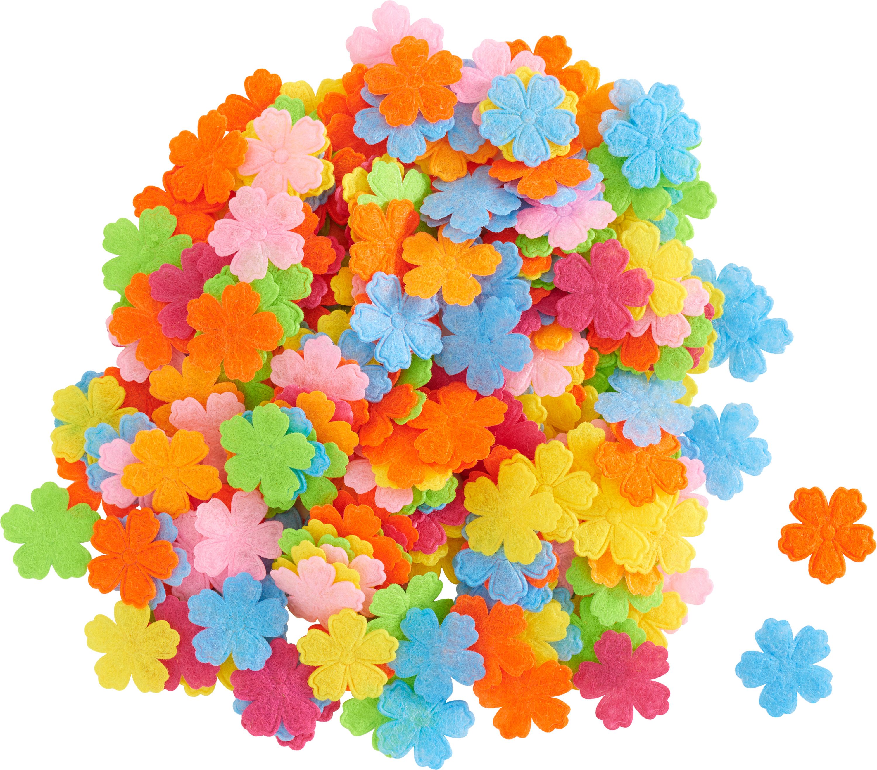 VBS XXL Streudeko Filz-Streuteile Blumen, 250 Stück, Ø 1,5 cm