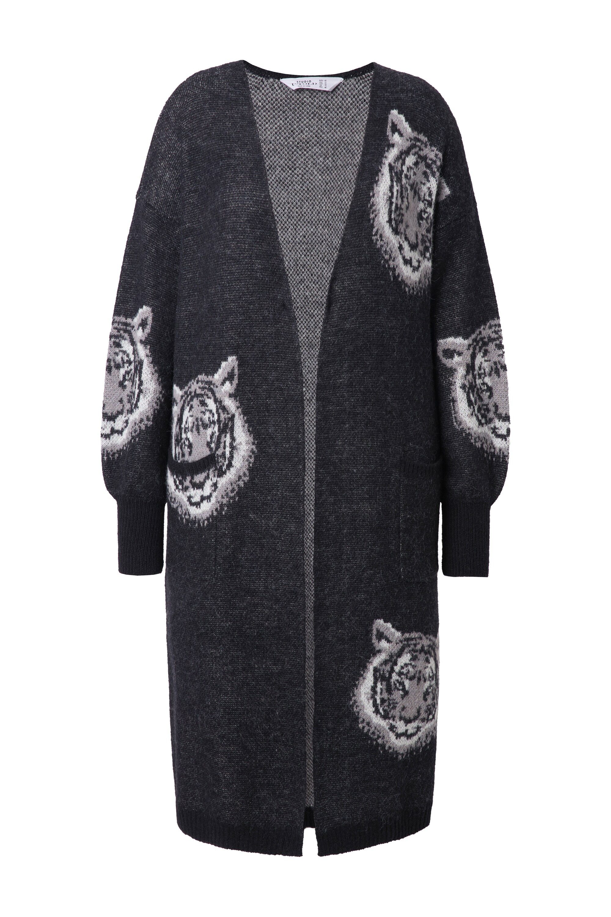 Studio Untold Strickjacke Long-Strickjacke lang und offen Tigerkopf günstig online kaufen