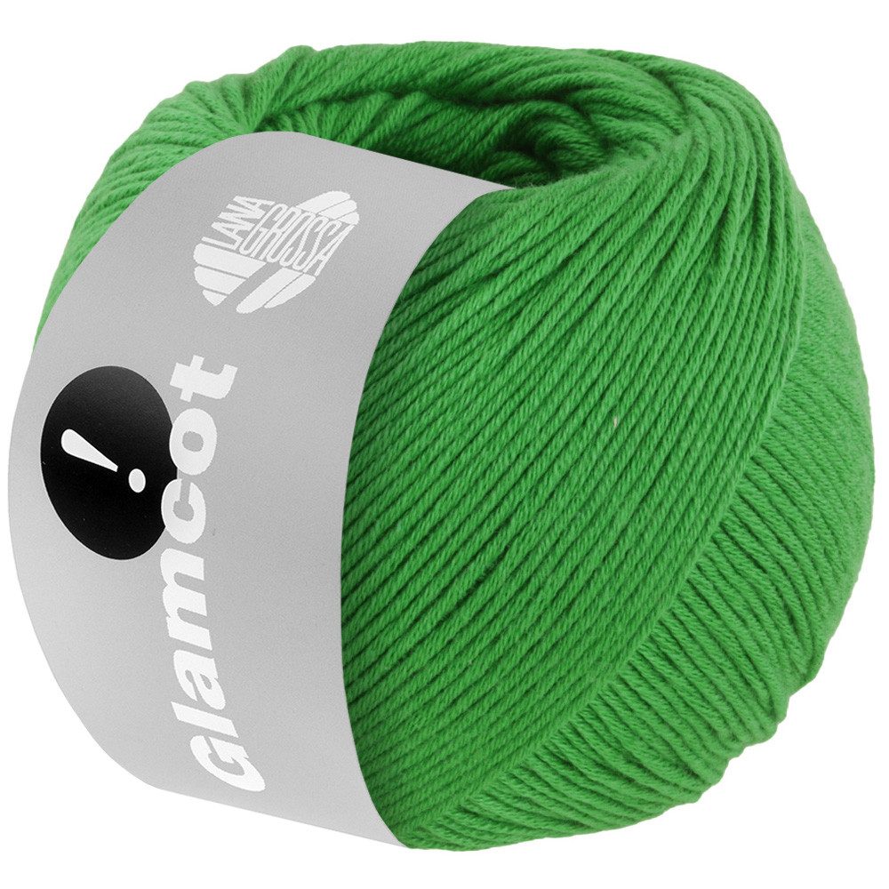 LANA GROSSA GLAMCOT Häkelwolle, 155 m (zart glänzende, multifile Baumwoll-Viskosemischung), 50 g
