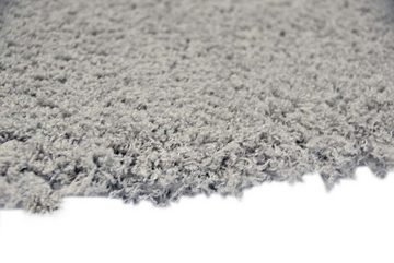Hochflor-Teppich Shaggy Teppich Micro Polyester Hochflor Langflor Teppich Wohnzimmer Teppich Gemustert in Uni Design Grau, Teppich-Traum, rechteckig, Höhe: 40 mm