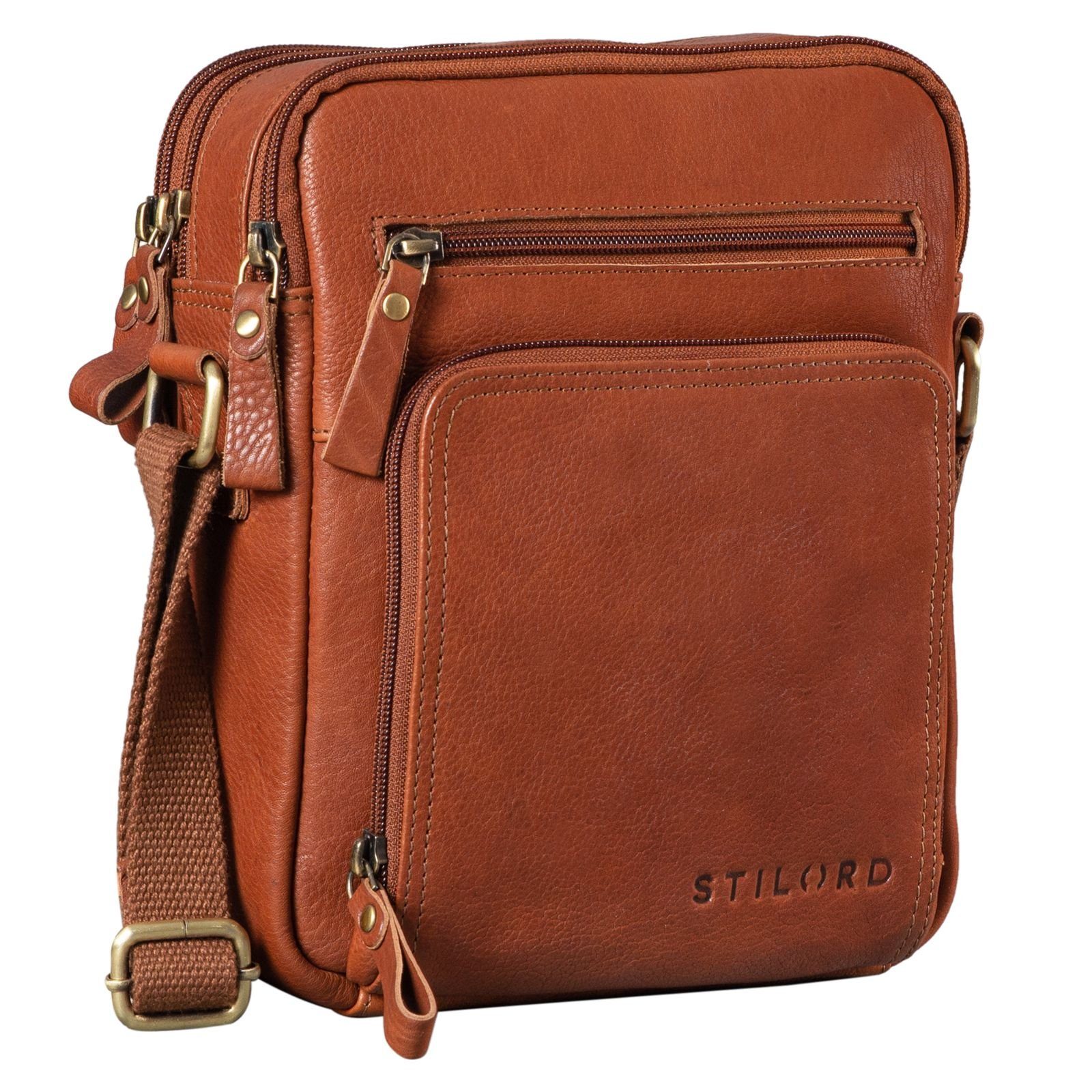 STILORD Schultertasche "Darius" Kleine Umhängetasche Herren Leder