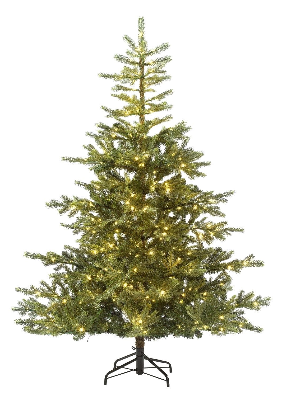 casa NOVA Künstlicher Weihnachtsbaum GRANDIS, Ø 132 x H 180 cm, Grün, Kunststoff, mit LED-Beleuchtung, 8 Funktionen, IP44 Spritzwassergeschützt