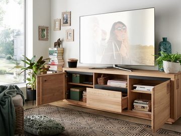 Moebel-Eins TV-Board, CALDERA TV-Kommode II, Material Massivholz, Wildeiche geölt
