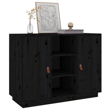 vidaXL Sideboard Sideboard Schwarz 100x40x75 cm Massivholz Kiefer (1 St)