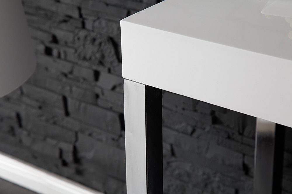 DESK · Konsolentisch Design 120cm Modern Hochglanz · WHITE weiß, Konsole riess-ambiente Bürotisch ·