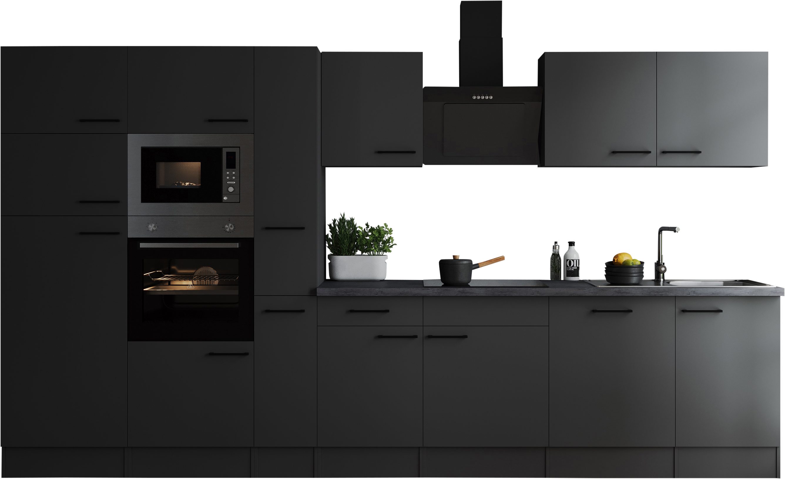 RESPEKTA Küchenzeile Oliver, Breite 370 cm, 90 cm Arbeitshöhe, in exklusiver Konfiguration für OTTO